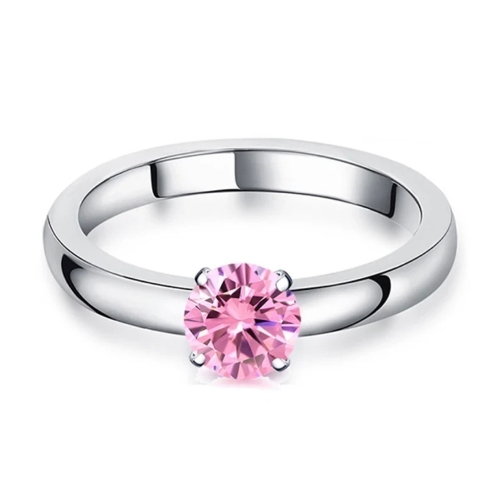 Platinum Plated Engagement Ring w/5 Color 1.5CT Interchangeable Zircon Diamond - Picture 2 of 7